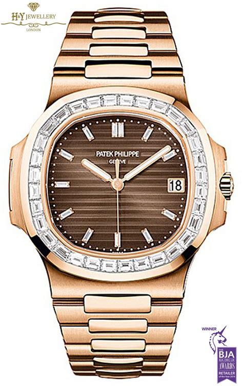 patek philippe nautilus or rose diamant|Patek Philippe Nautilus with diamonds.